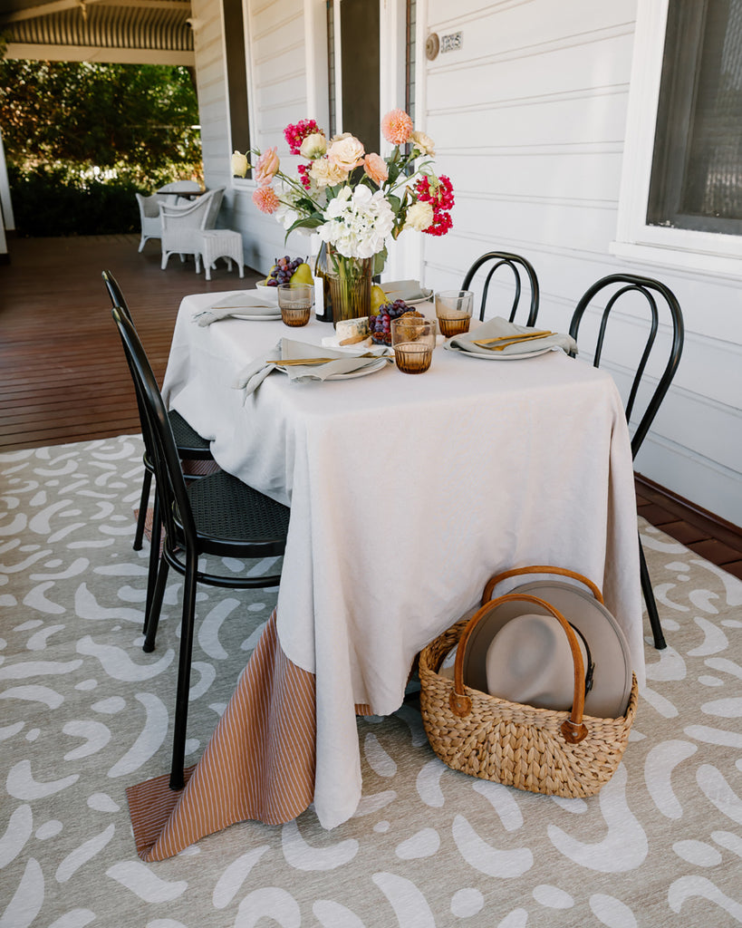 Jazlyn Beige Cream Indoor Outdoor Washable Rug