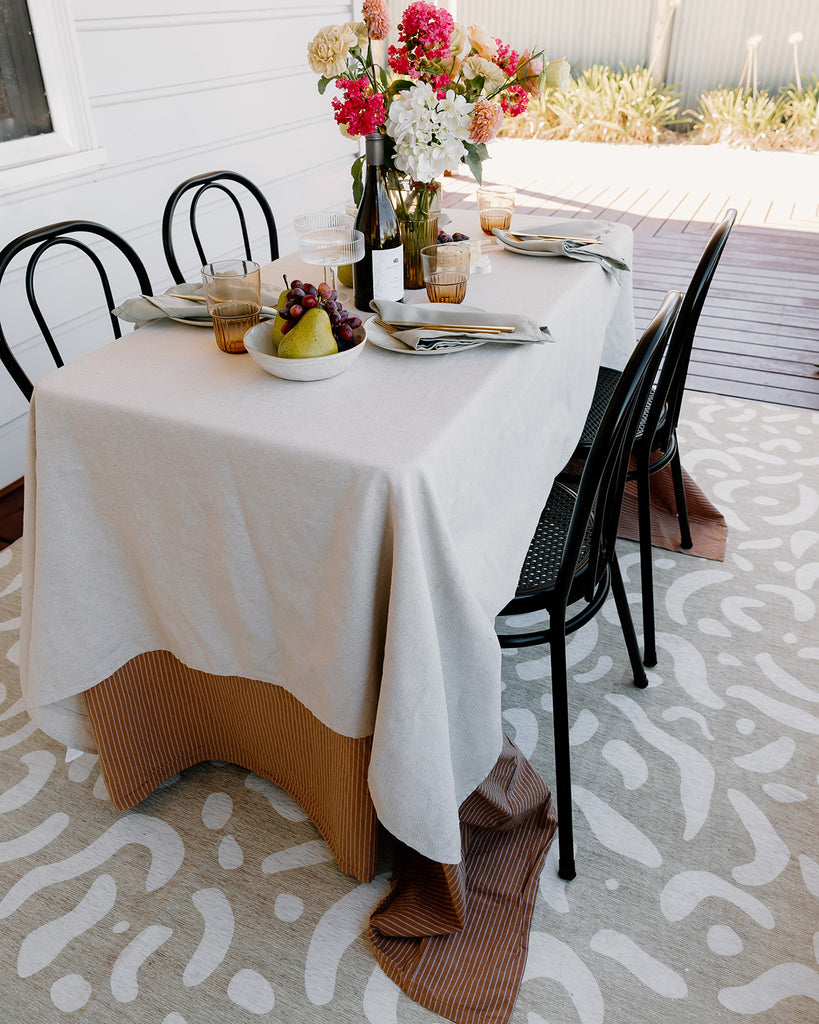 Jazlyn Beige Cream Indoor Outdoor Washable Rug