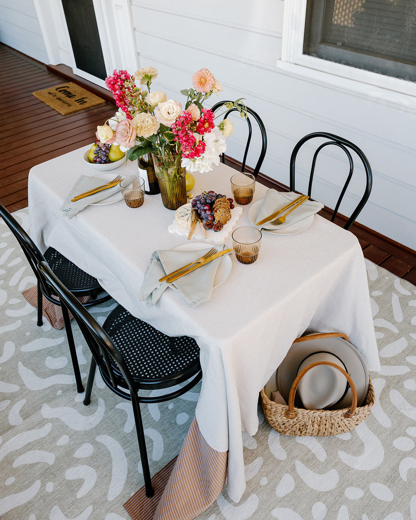 Jazlyn Beige Cream Indoor Outdoor Washable Rug