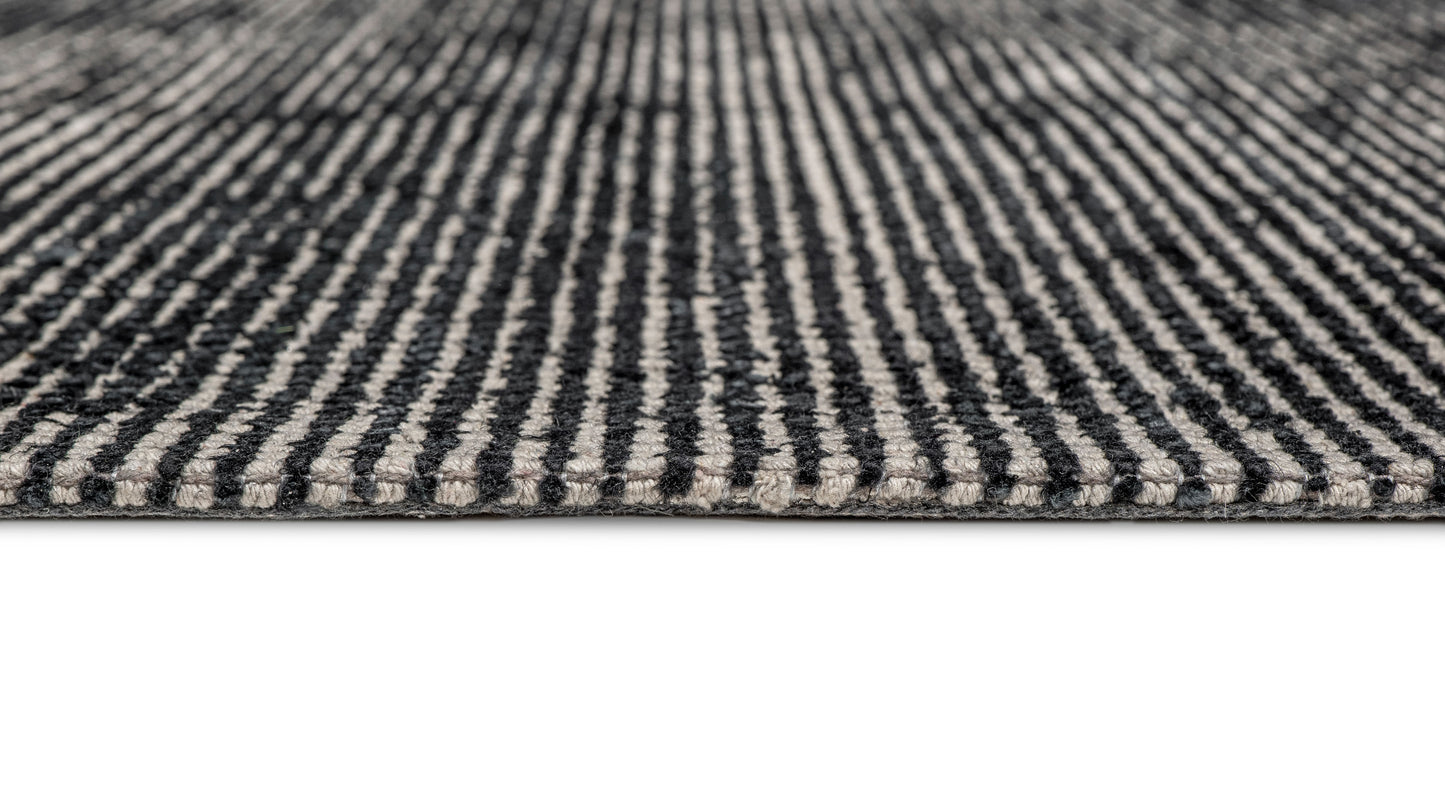 Jena Midnight Blue and White Hand Loomed Cotton Rug