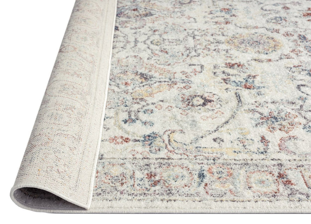 Jinnie Cream and Purple Multi-Colour Distressed Rug