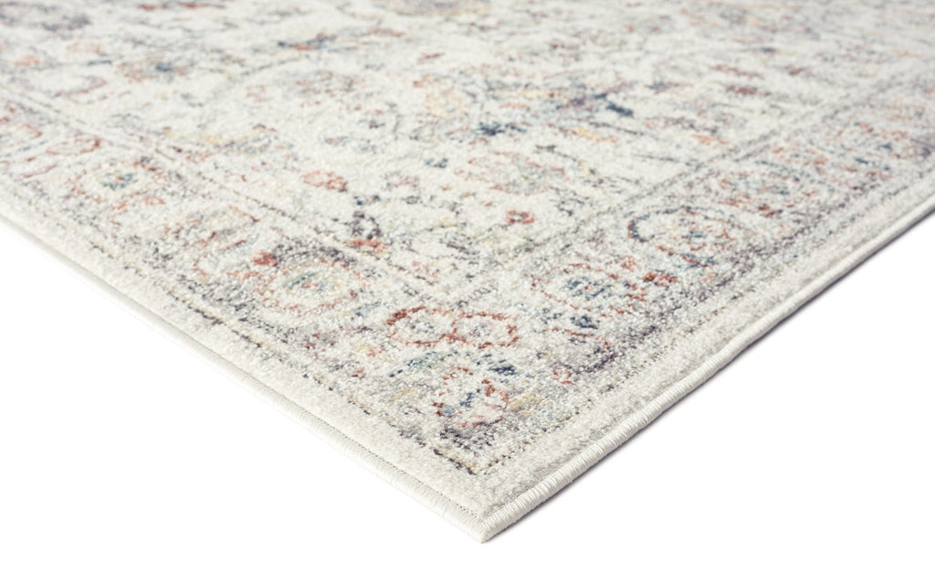 Jinnie Cream and Purple Multi-Colour Distressed Rug
