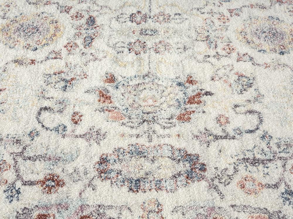 Jinnie Cream and Purple Multi-Colour Distressed Rug