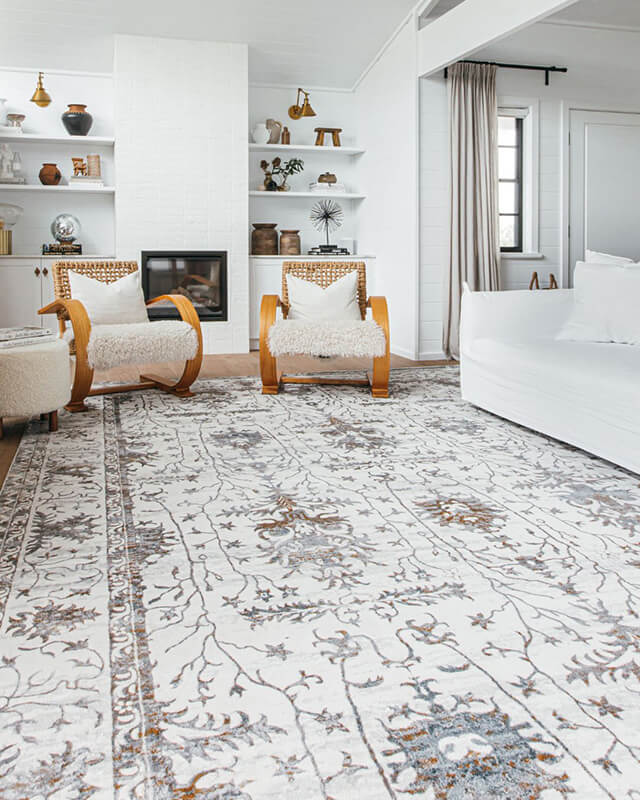Jodhi Cream Blue And Tan Lustrous Traditional Rug