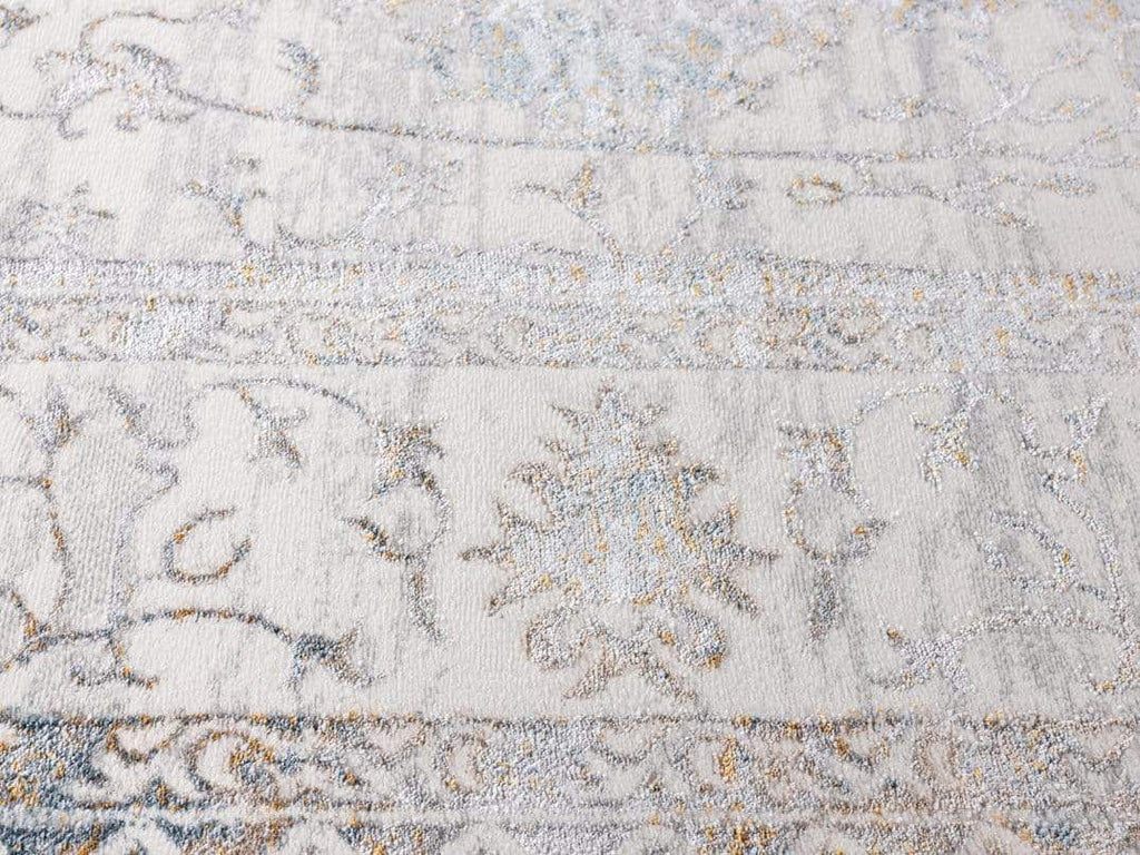 Jodhi Cream Blue And Tan Lustrous Traditional Rug