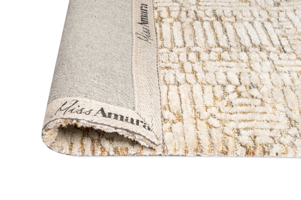 Jordan Mustard and Beige Geometric Modern Rug