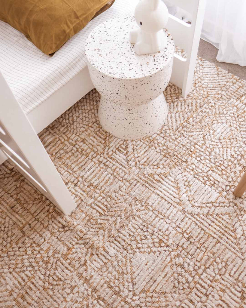 Jordan Mustard and Beige Geometric Modern Rug