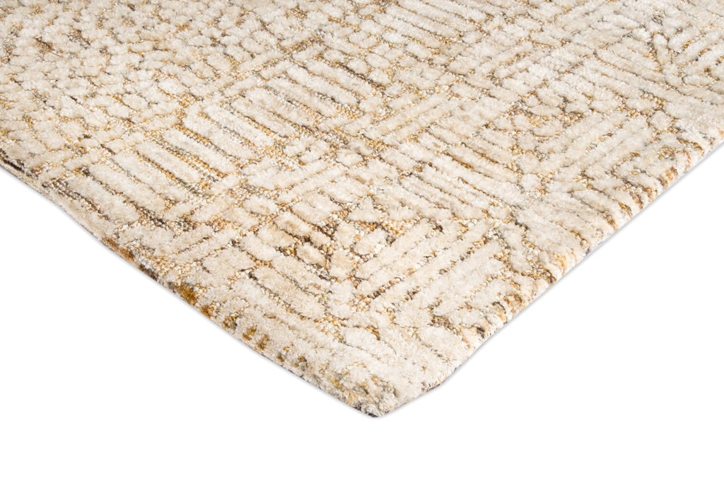 Jordan Mustard and Beige Geometric Modern Rug