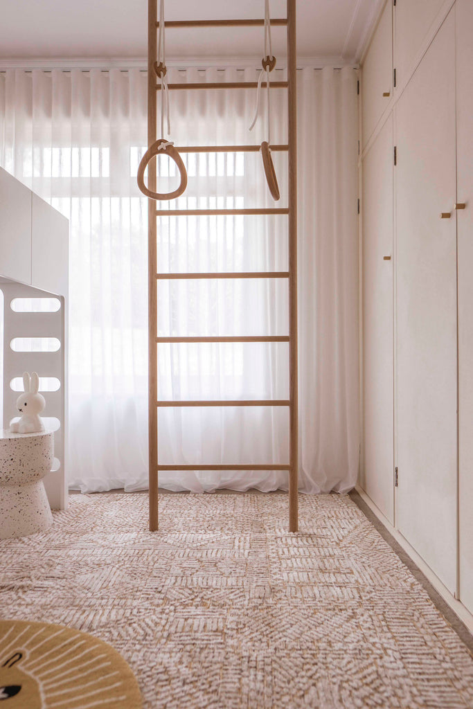 Jordan Mustard and Beige Geometric Modern Rug