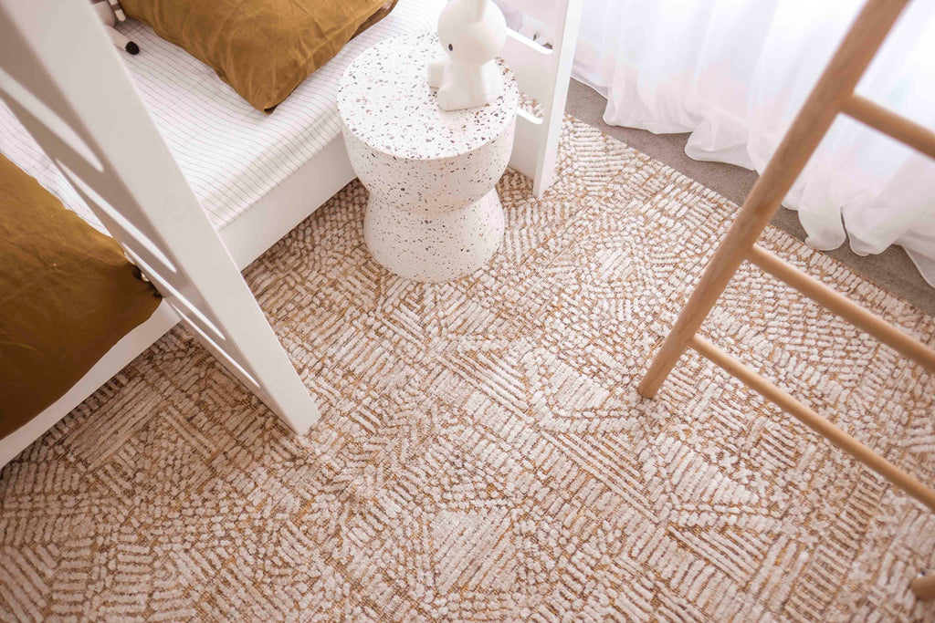 Jordan Mustard and Beige Geometric Modern Rug