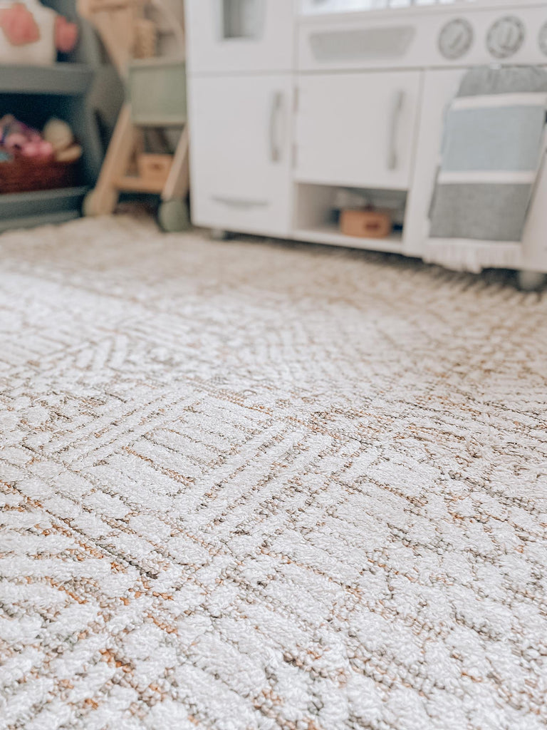 Jordan Mustard and Beige Geometric Modern Rug