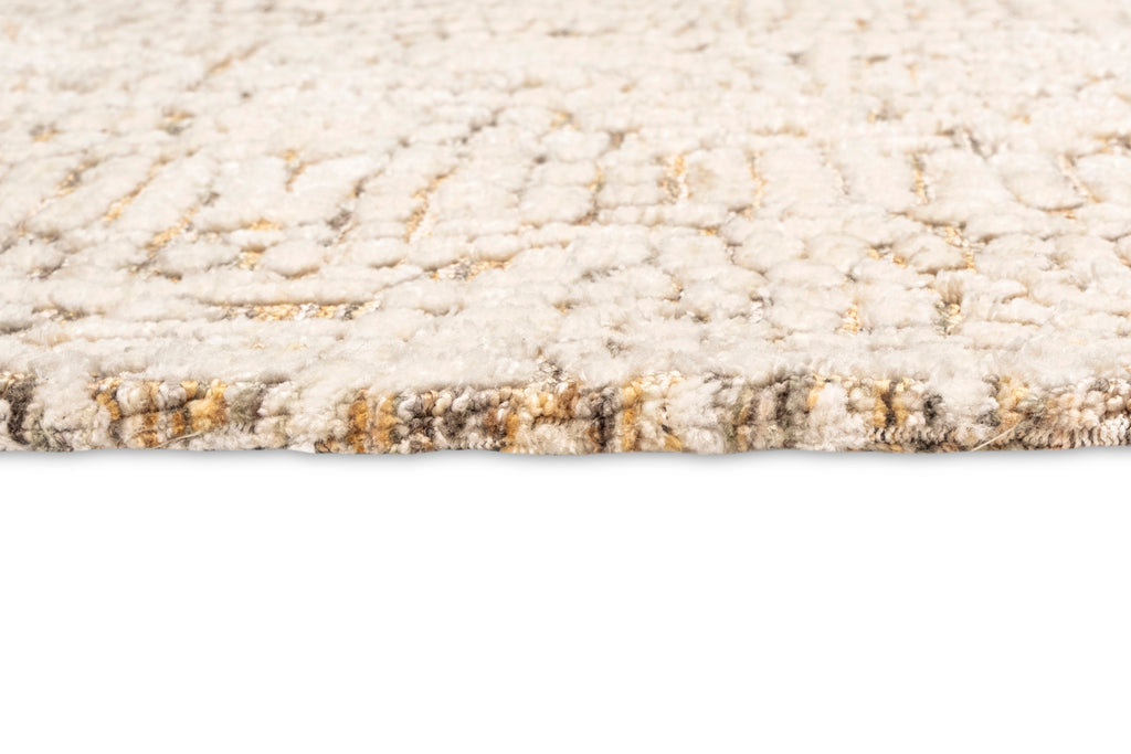 Jordan Mustard and Beige Geometric Modern Round Rug