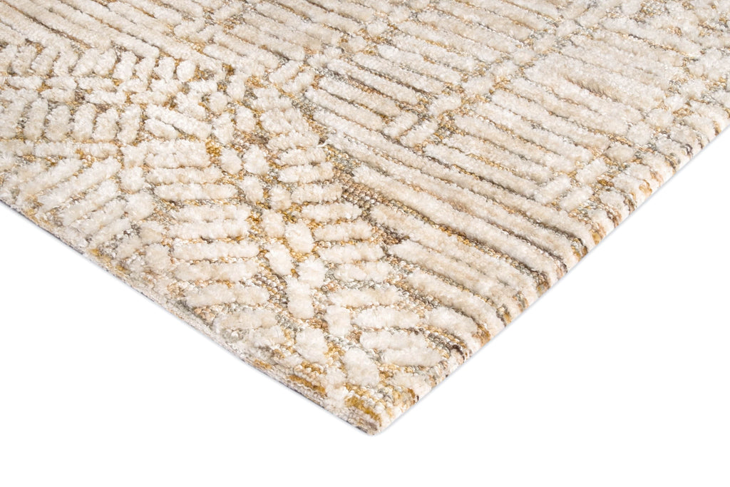 Jordan Mustard and Beige Geometric Modern Runner Rug