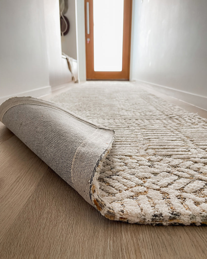 Jordan Mustard and Beige Geometric Modern Runner Rug