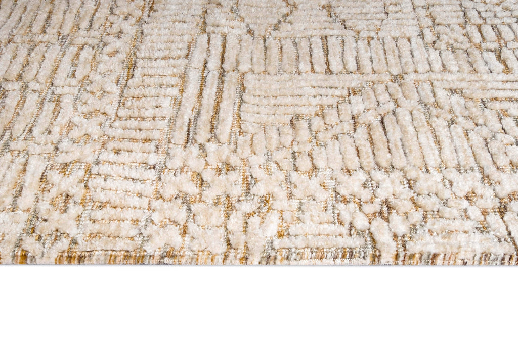 Jordan Mustard and Beige Geometric Modern Runner Rug
