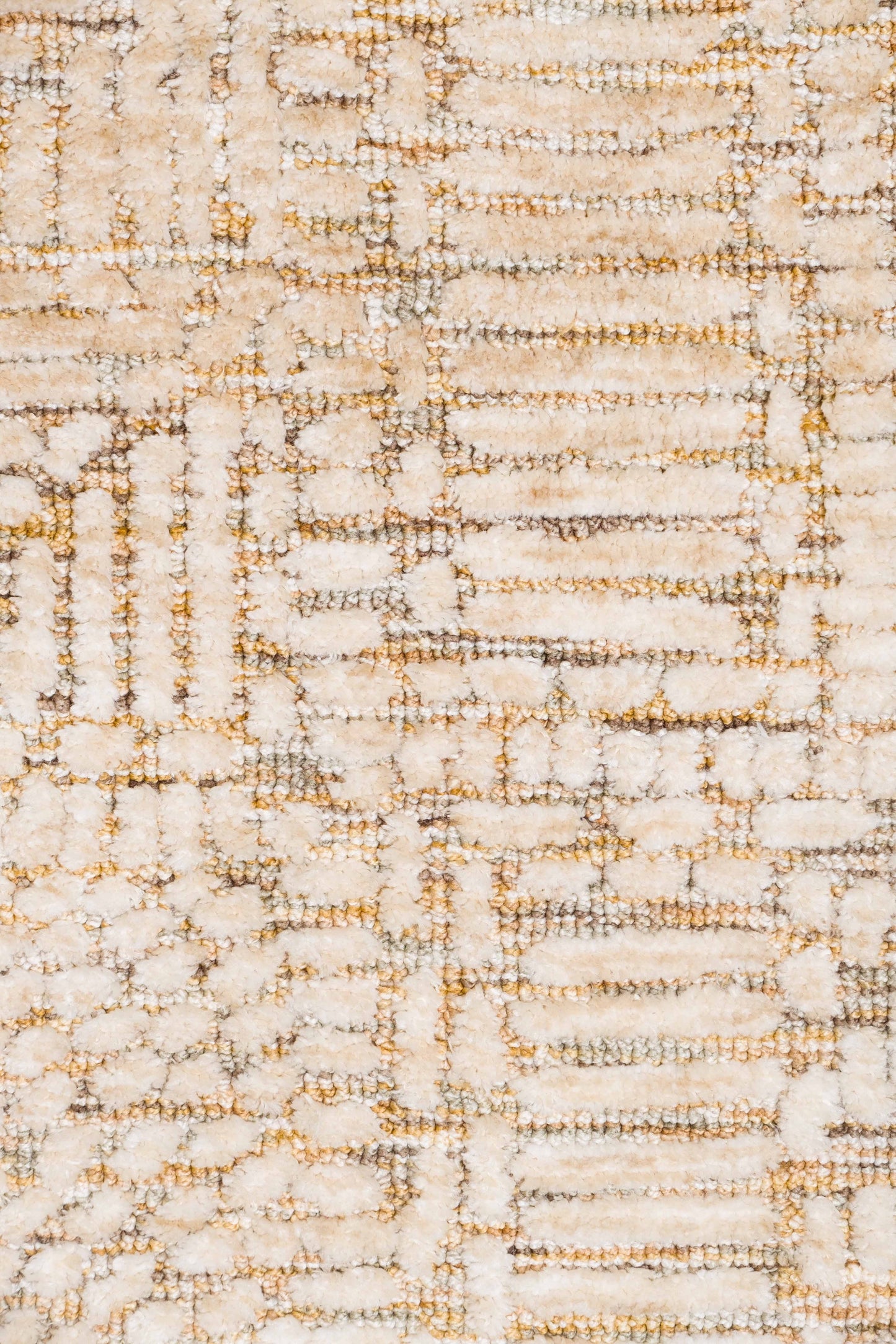 Jordan Mustard and Beige Geometric Modern Runner Rug