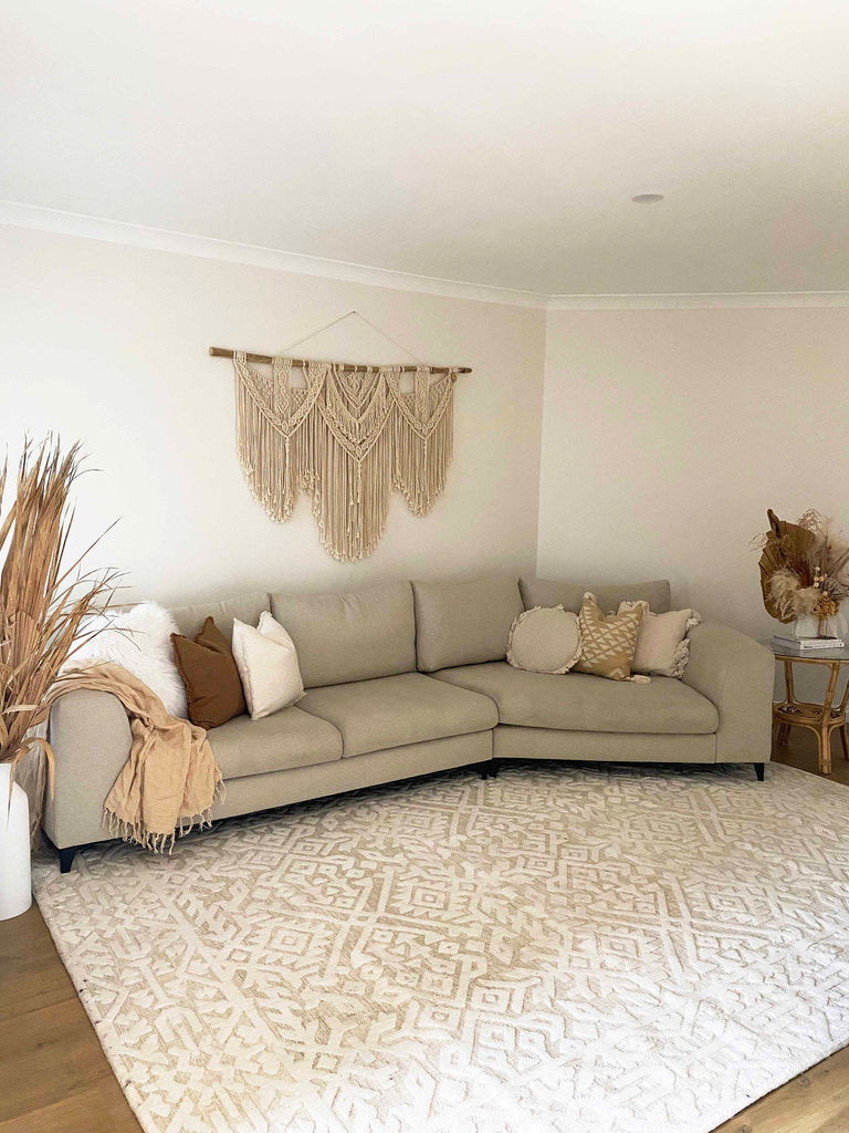 Josephine Ivory and Cream Tribal Transitional Rug