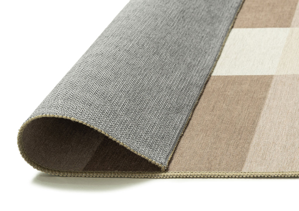 Jura Beige and Ivory Checkered Indoor Outdoor Rug