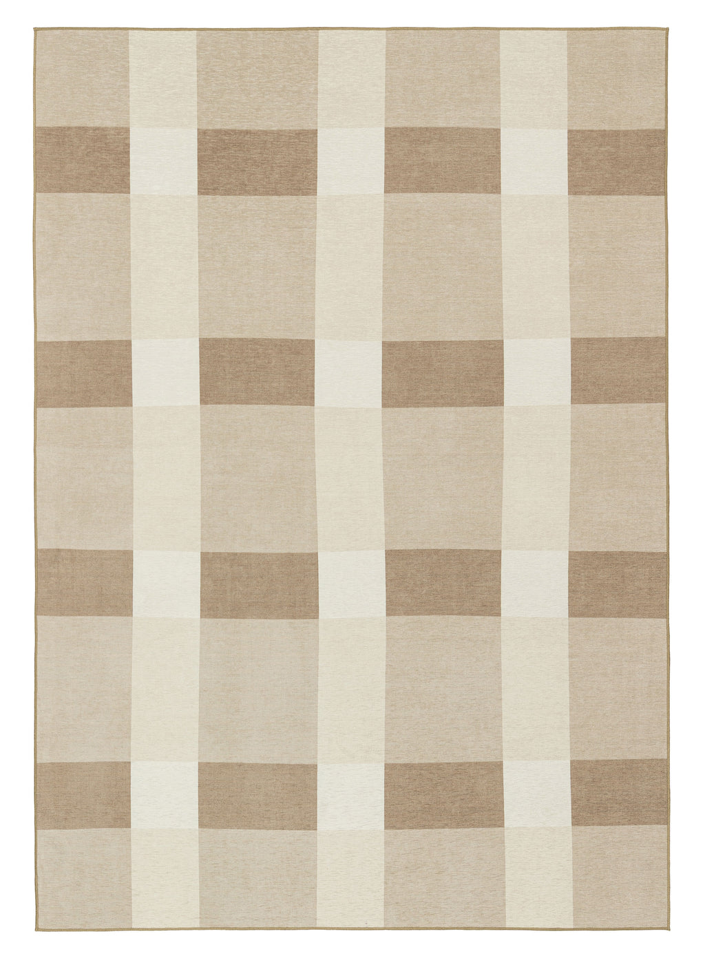 Jura Beige and Ivory Checkered Indoor Outdoor Rug