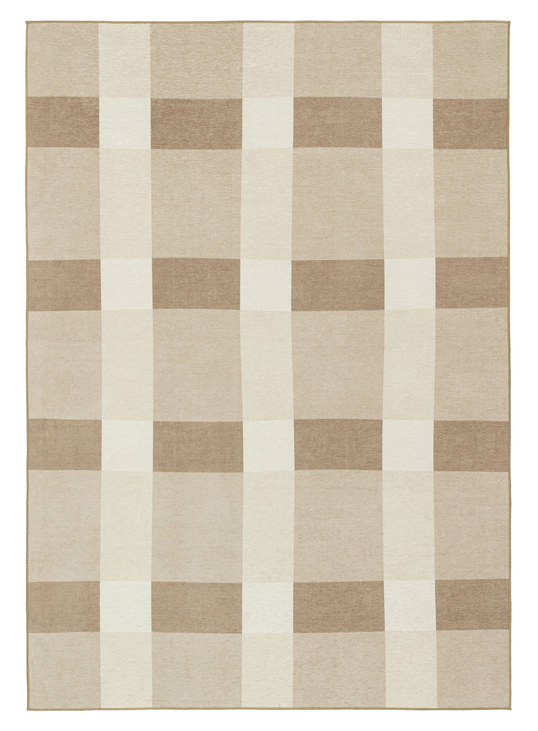 Jura Beige and Ivory Checkered Indoor Outdoor Rug