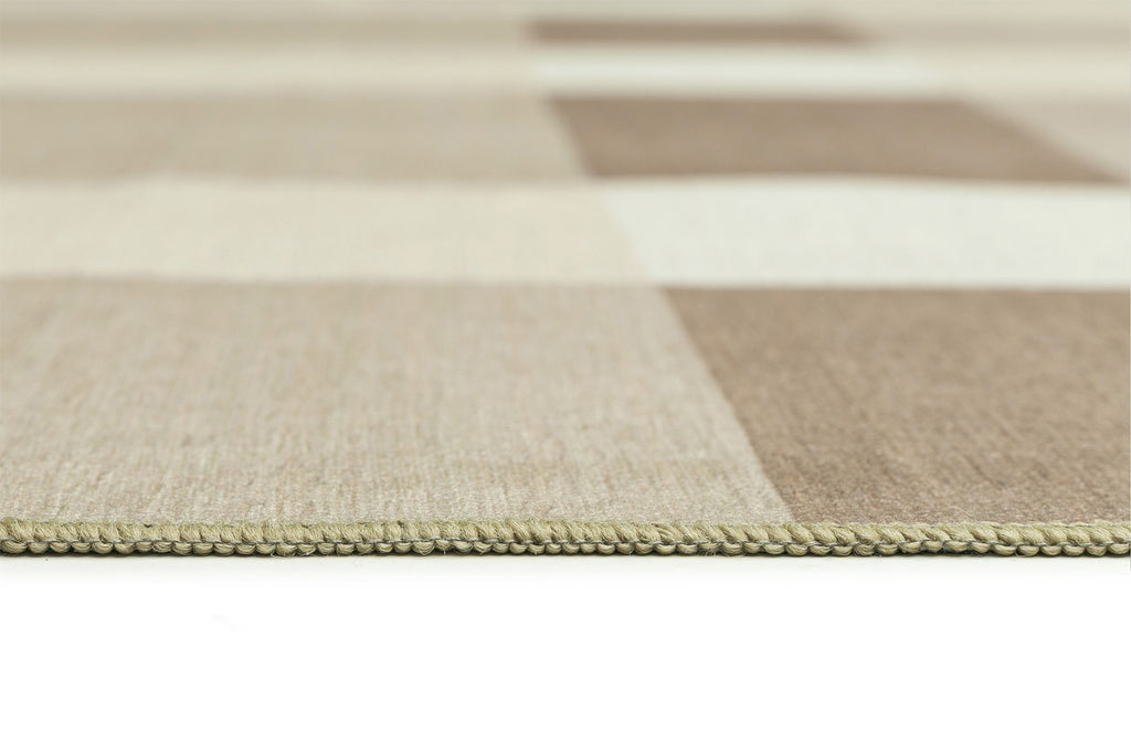 Jura Beige and Ivory Checkered Indoor Outdoor Rug
