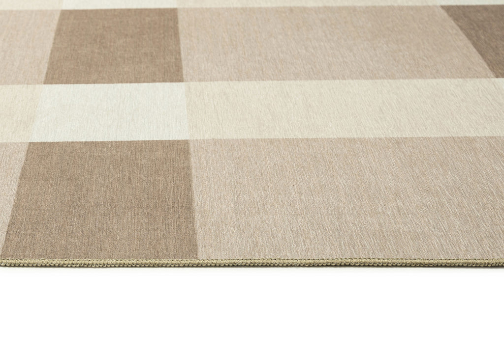 Jura Beige and Ivory Checkered Indoor Outdoor Rug