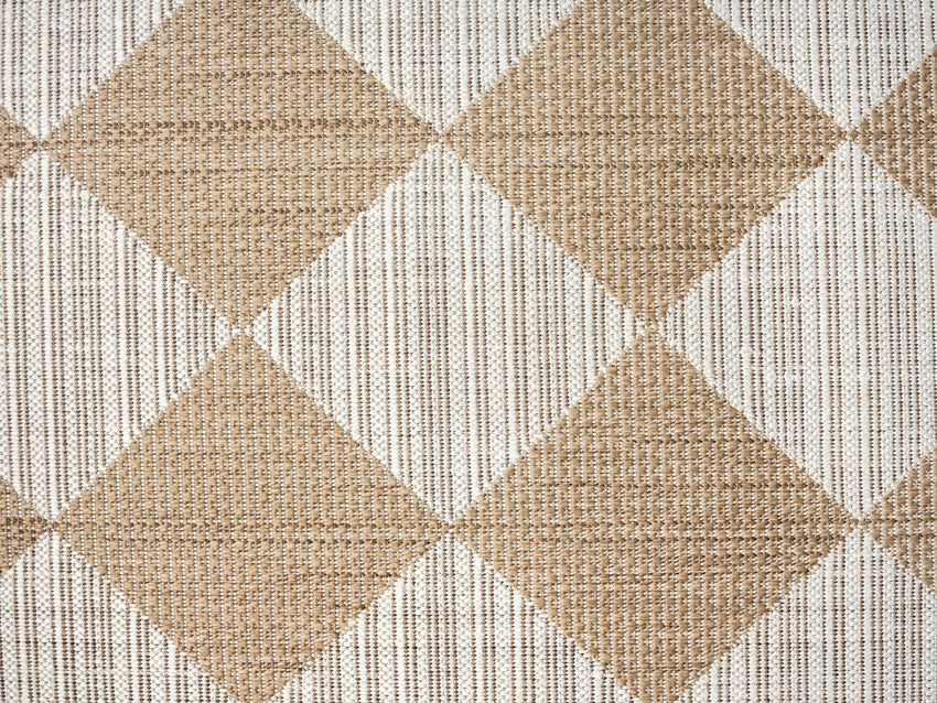 Kalei Brown and Ivory Checkered Flatweave Indoor Outdoor Rug