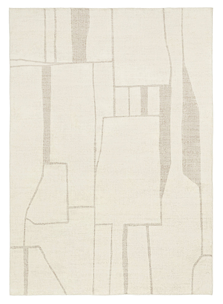 Kaliko Beige Abstract Pattern Washable Rug