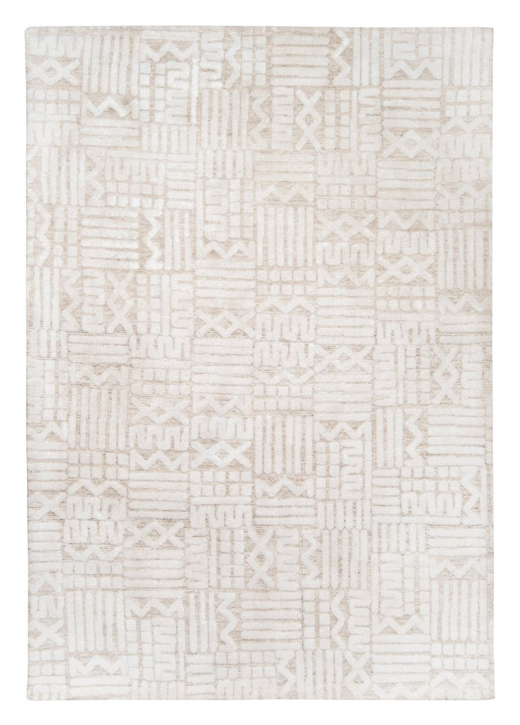 Kalinda Beige and Ivory Geometric Tribal Rug