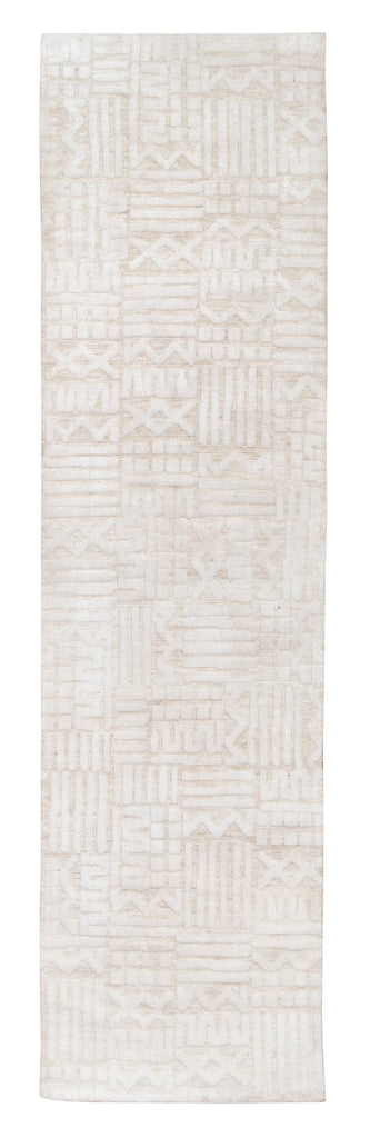 Kalinda Beige and Ivory Geometric Tribal Runner Rug *NO RETURNS UNLESS FAULTY