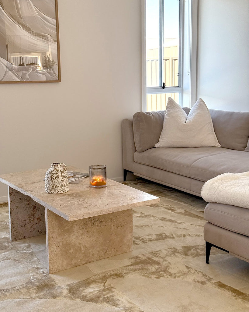 Kallua Textured Abstract Neutral Washable Rug