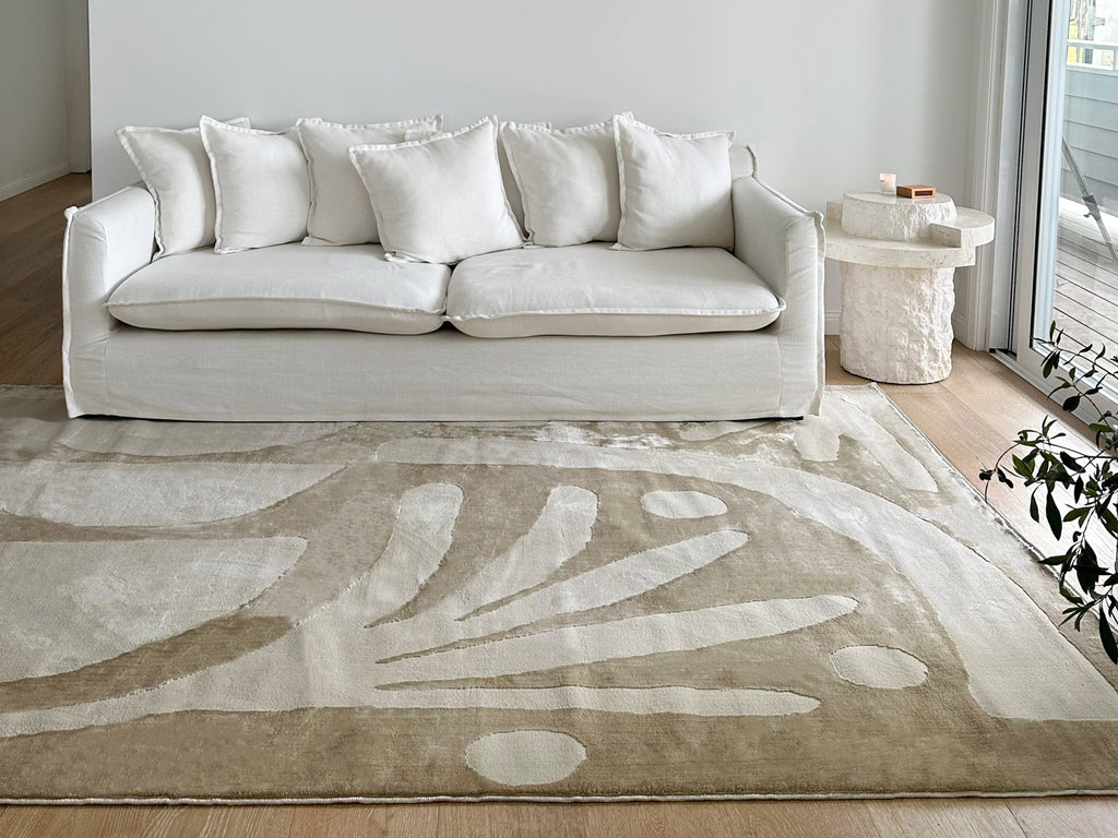 Kallua Textured Abstract Neutral Washable Rug