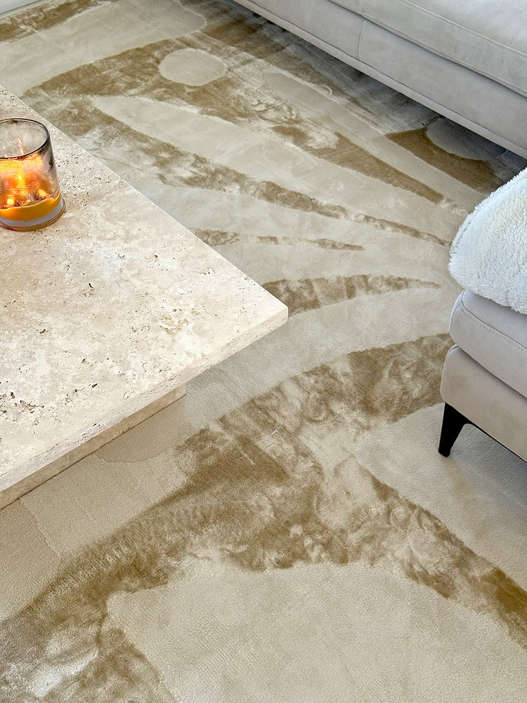 Kallua Textured Abstract Neutral Washable Rug