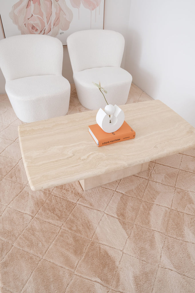 Karlie Blush Pink Diamond Shag Rug