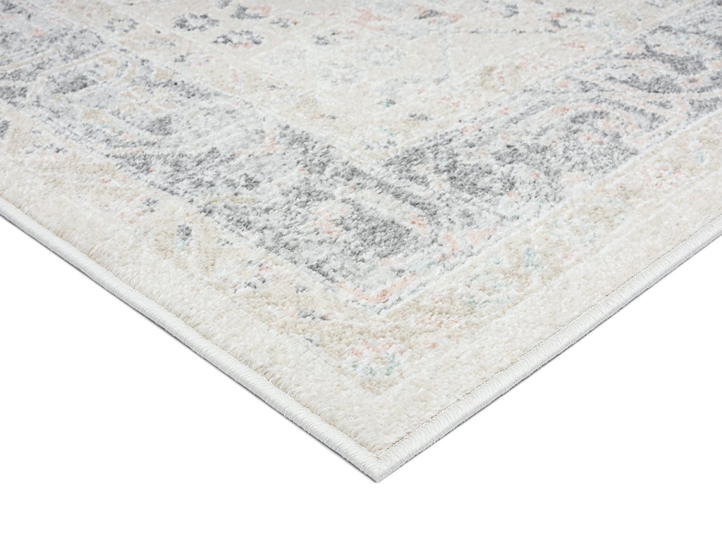 Katya Cream And Grey Multi-Colour Traditional Floral Runner Rug