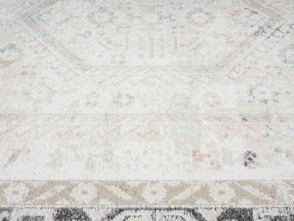 Katya Cream And Grey Multi-Colour Traditional Floral Runner Rug