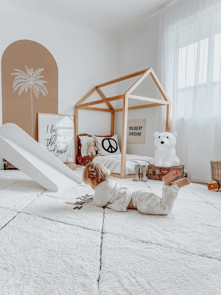 Kayla Cream and Charcoal Grey Tribal Shag Rug