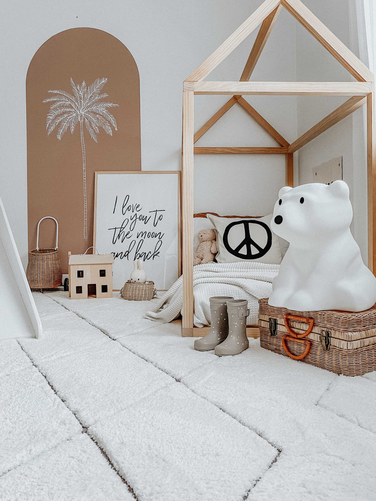 Kayla Cream and Charcoal Grey Tribal Shag Rug