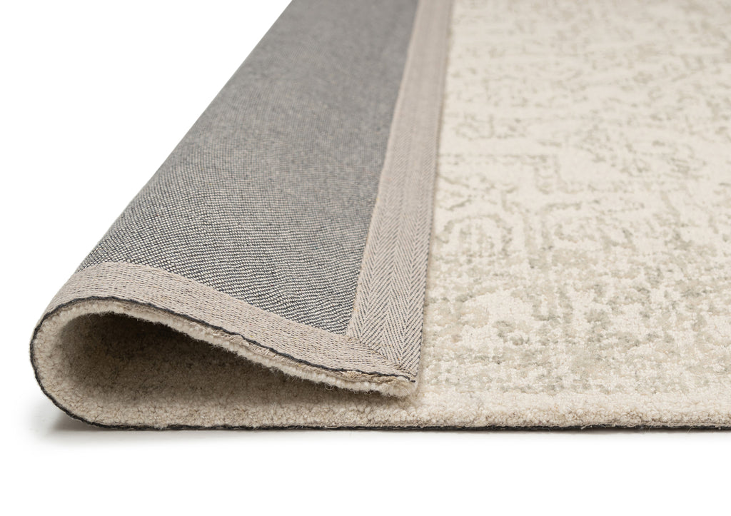 Keena Ivory Gray Medallion Tufted Wool Rug