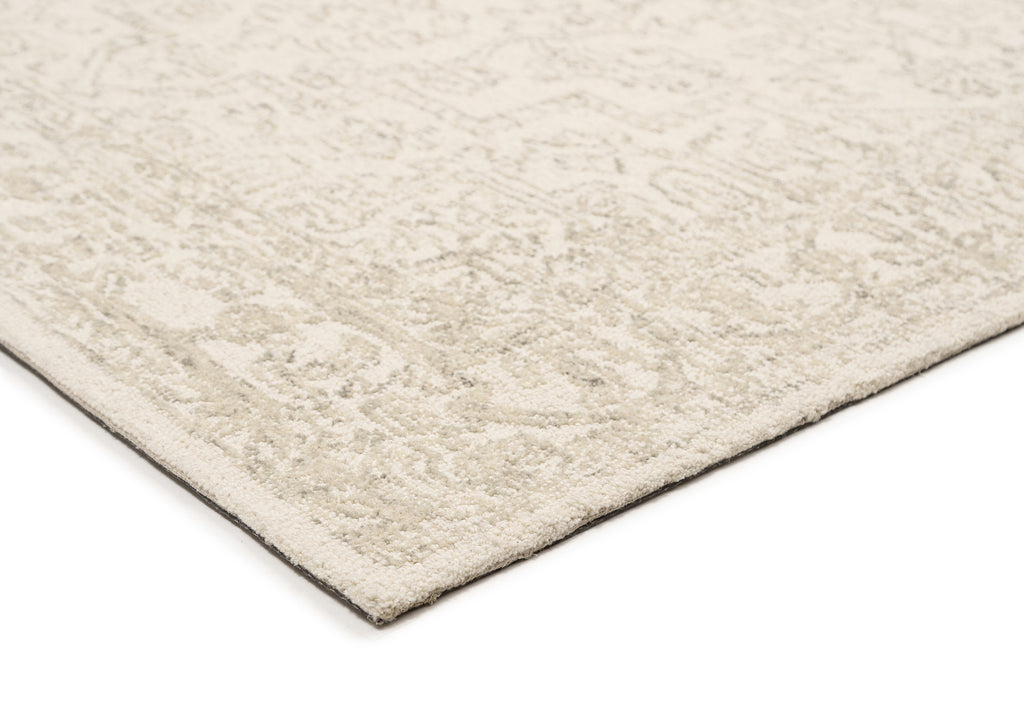 Keena Ivory Gray Medallion Tufted Wool Rug