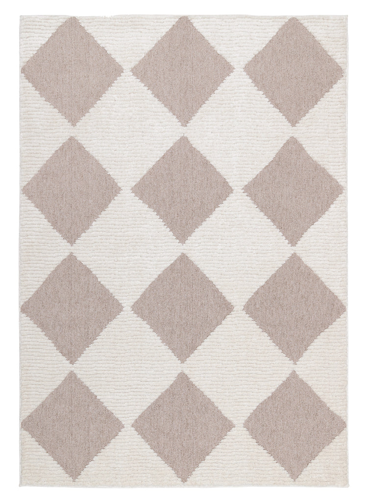 Kelsey Ivory and Beige Checkered Rug
