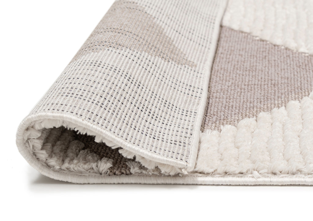 Kelsey Ivory and Beige Checkered Runner Rug