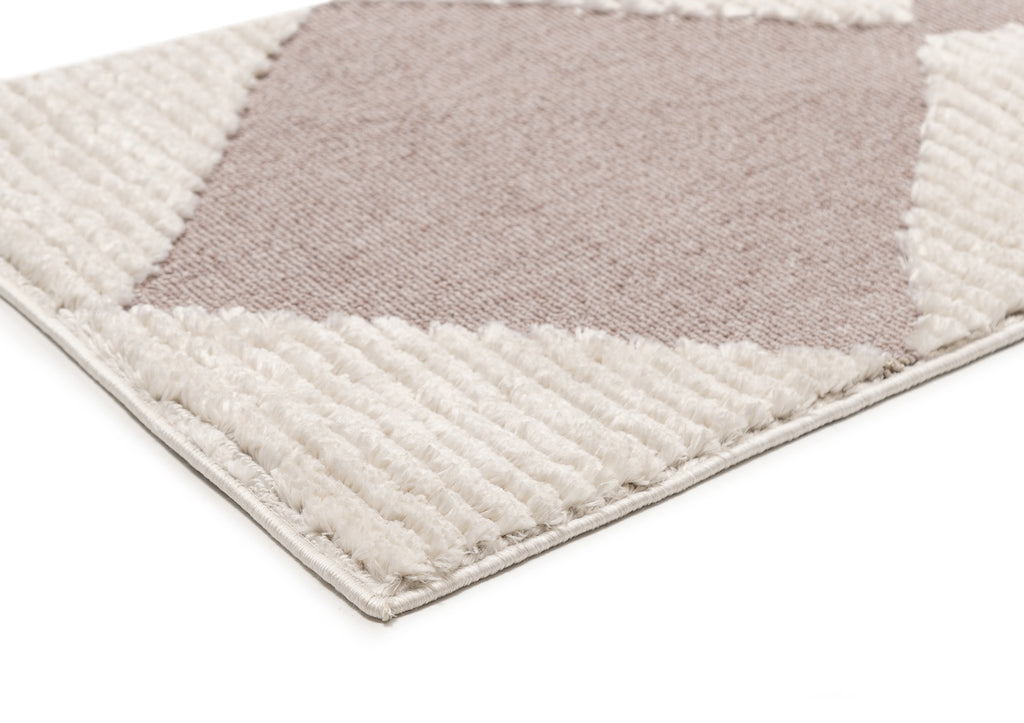 Kelsey Ivory and Beige Checkered Runner Rug