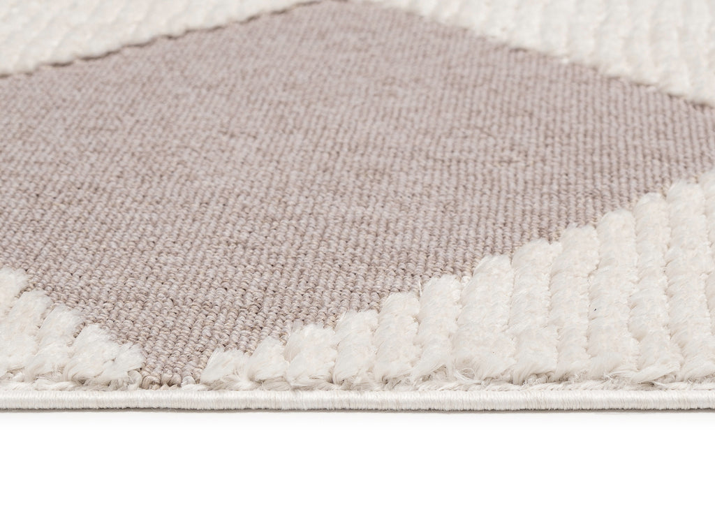 Kelsey Ivory and Beige Checkered Runner Rug