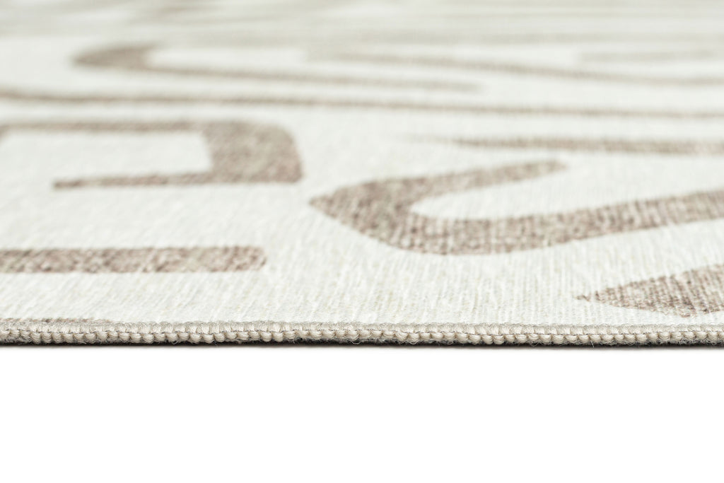 Kensa Grey Cream Indoor Outdoor Washable Rug