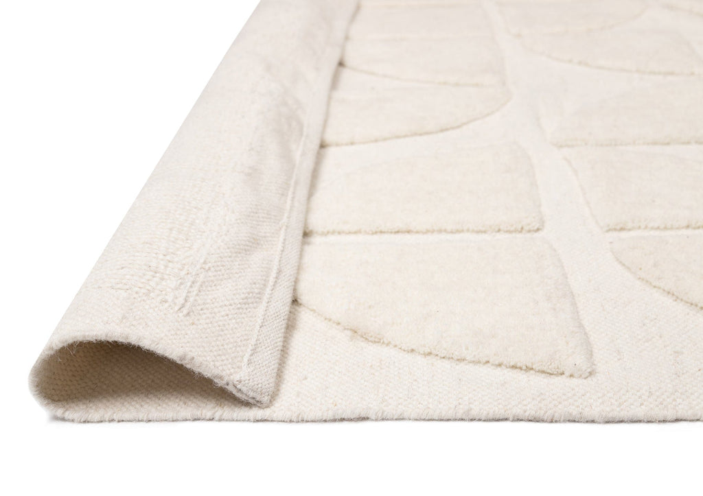 Kikko Geometric Cream Washable Wool Rug