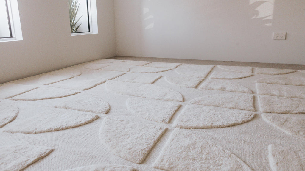 Kikko Geometric Cream Washable Wool Rug