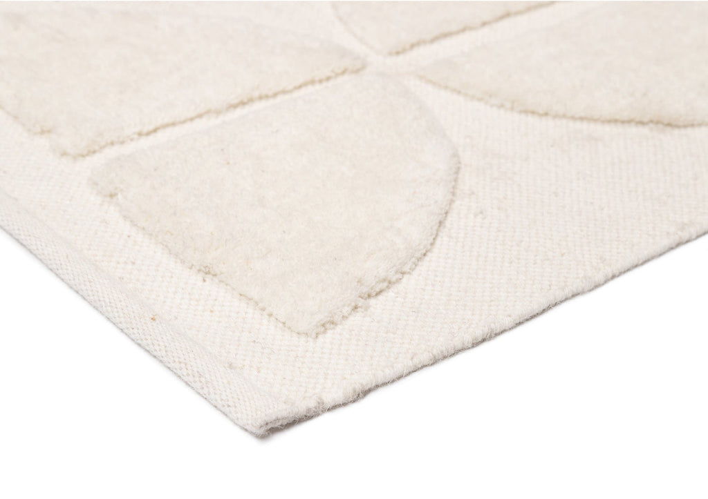 Kikko Geometric Cream Washable Wool Rug