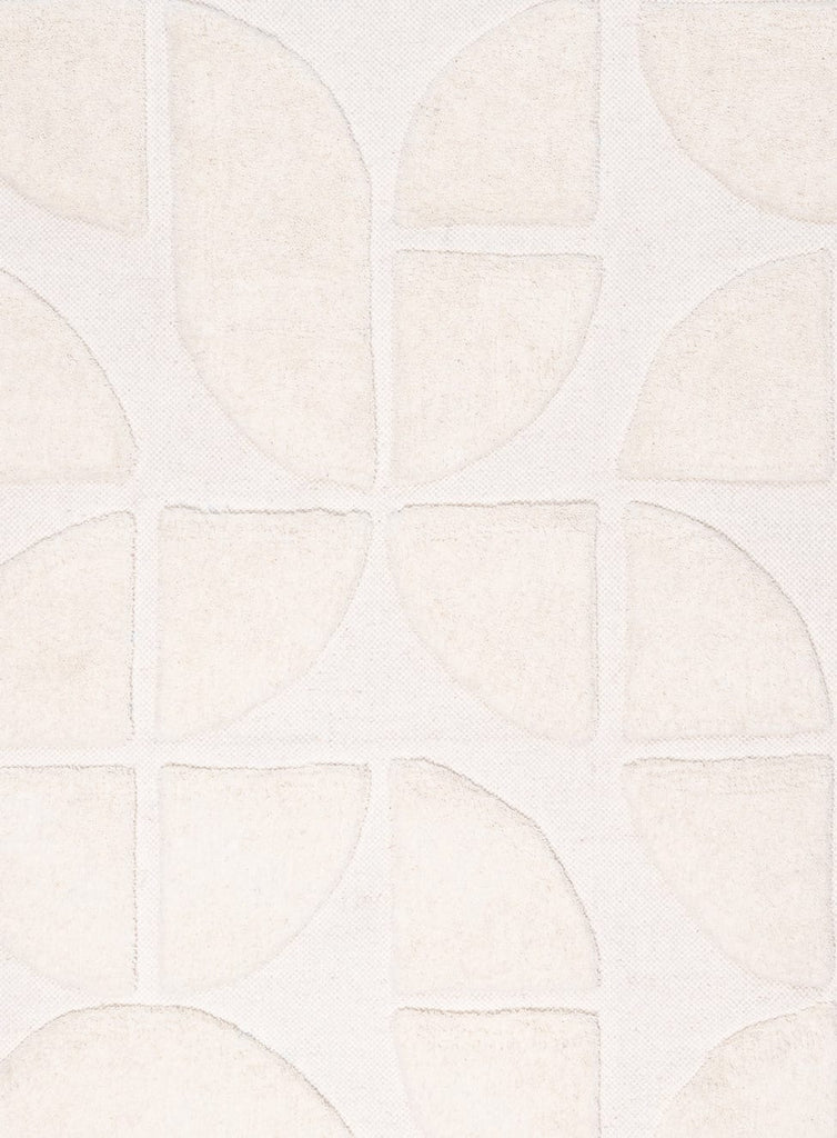 Kikko Geometric Cream Washable Wool Rug
