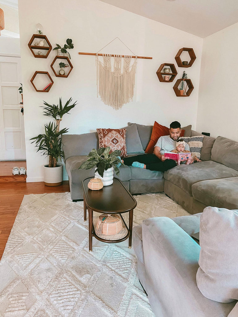 Kira Diamond Detail Textured Rug